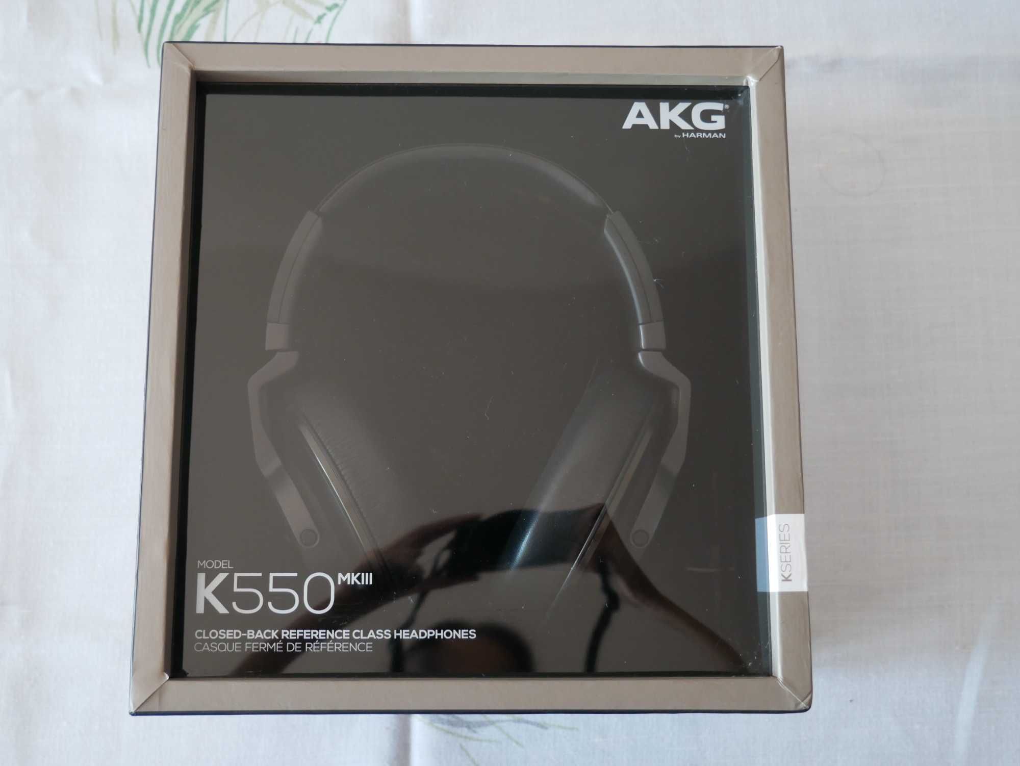 Słuchawki wokółuszne przewodowe AKG K550 Czarne