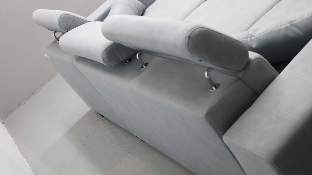 TMM NAROŻNIK funkcja spania pojemnik regulowane oparcie SOFA szara kol