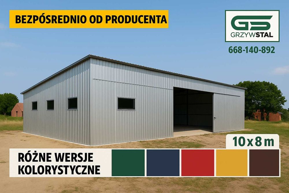 Garaż Jednospadowy |Blaszak ocynkowany|Hala|Wiata|Magazyn  – GRZYWSTAL