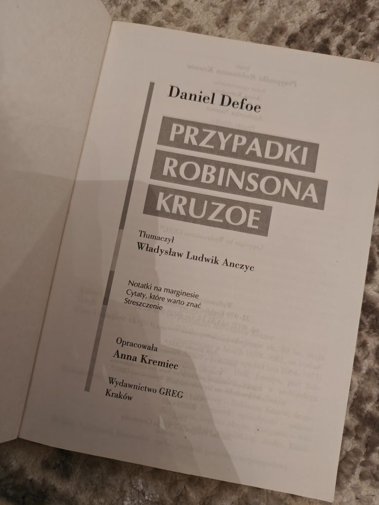 Przypadki Robinsona Kruzoe - wydanie z opracowaniem