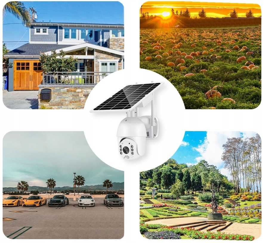 KAMERA SOLARNA zewnętrzna obrotowa kamera na panel solarny wifi fullhd
