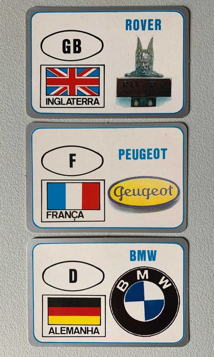 Calendários de 1992 - Marcas de Automóveis (preço unitário)