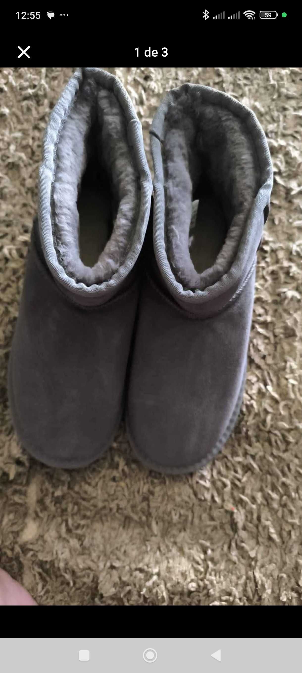 Botas com pelo (pantufas)