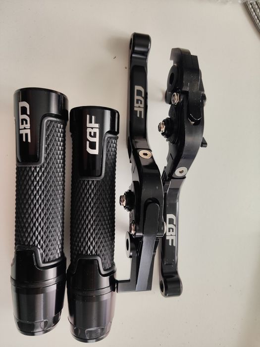 Nowy zestaw klamek i manetek motocyklowych CBF – czarne, aluminiowe CN