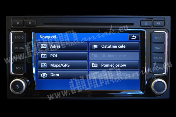 VOLKSWAGEN RNS 510 polskie menu lektor mapa