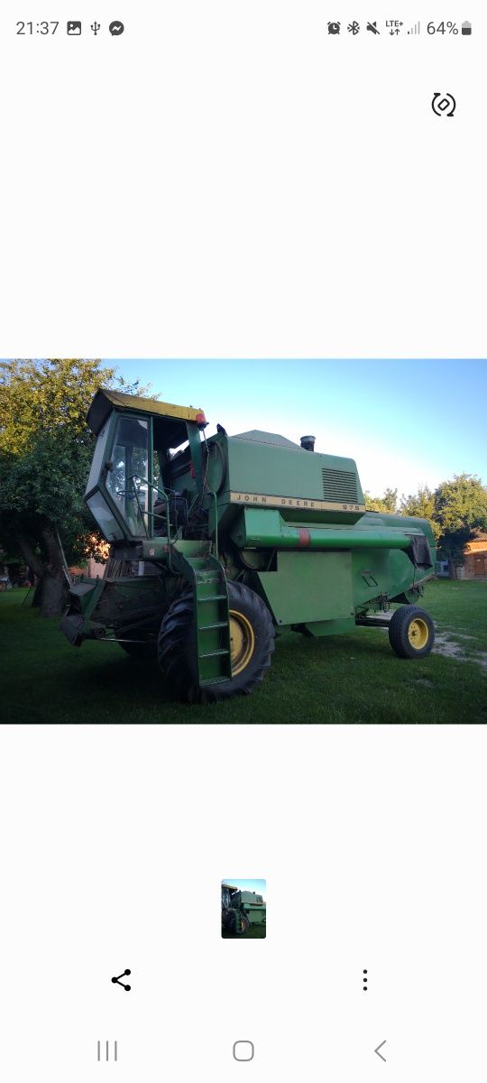 Kombajn zbożowy john deer 975