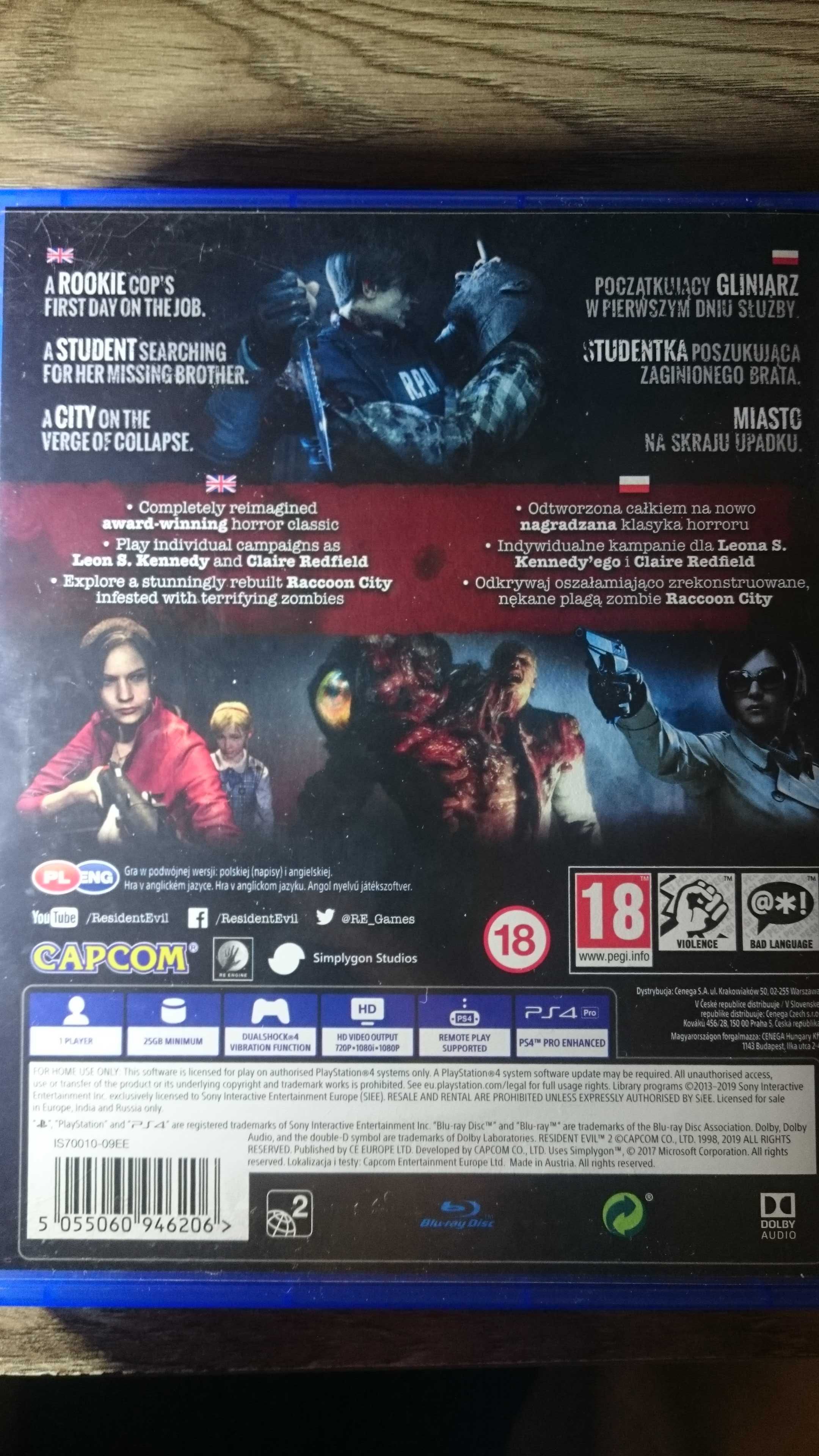 Gra Resident Evil 2 II POLSKA PS4 Playstation 4 Dying Days gone zombie