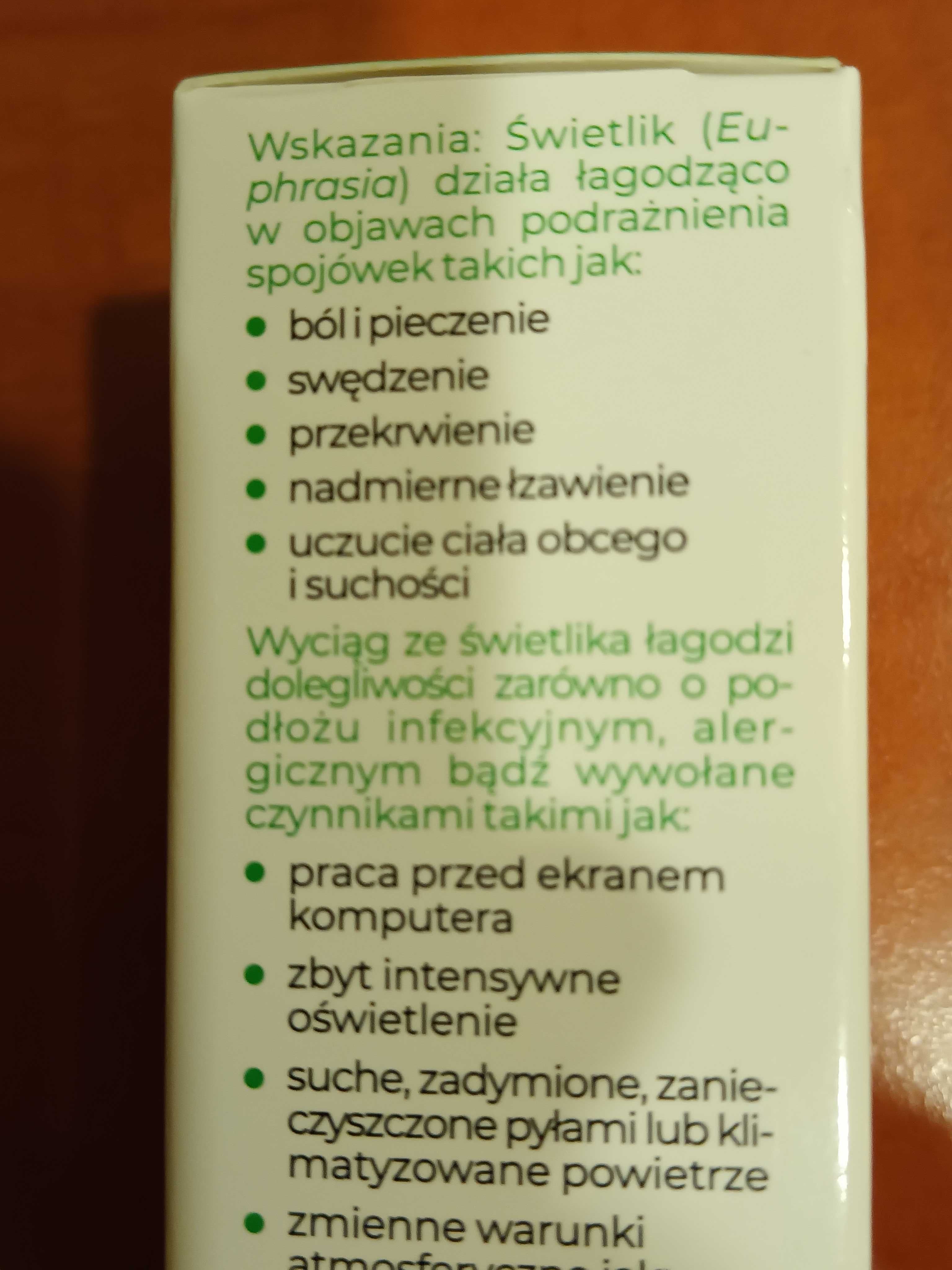 Euprasia Świetlik krople do oczu podrażnione zaczerwienione oczy 10 ml