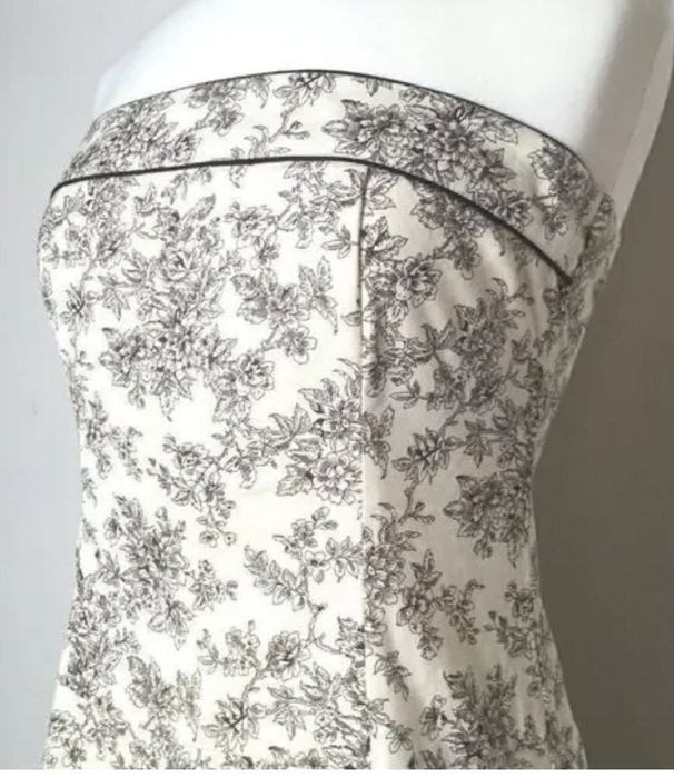 Sukienka w stylu Dior Teeze Me 9 M 38 biała z czarny graficzny wzór