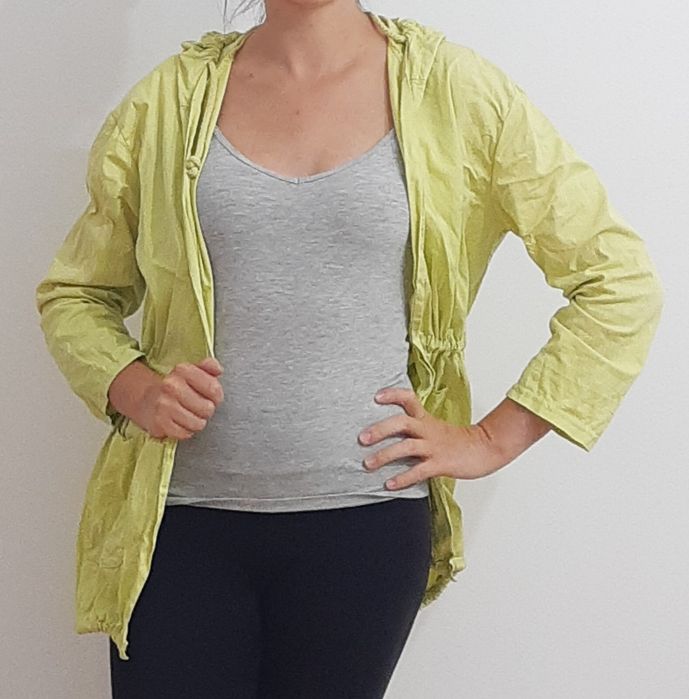 Lekka parka, limonkowa, made in Italy, XS/S