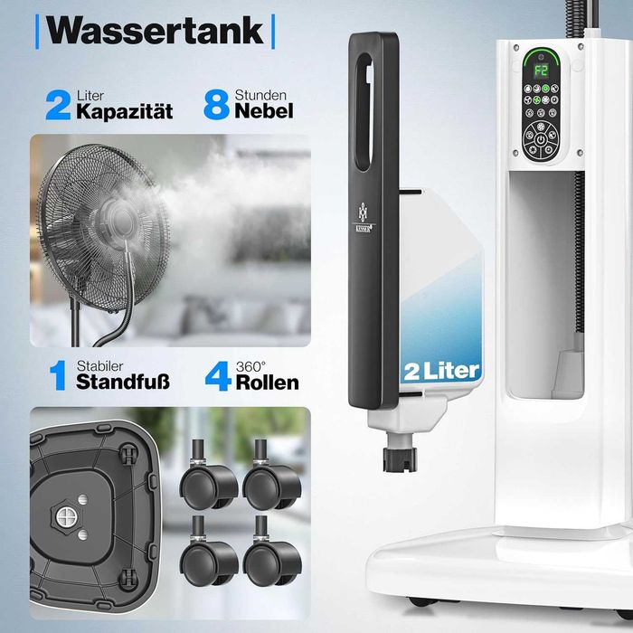 Wentylator Podłogowy KESSER Chłodzenie Wodą, Pilot