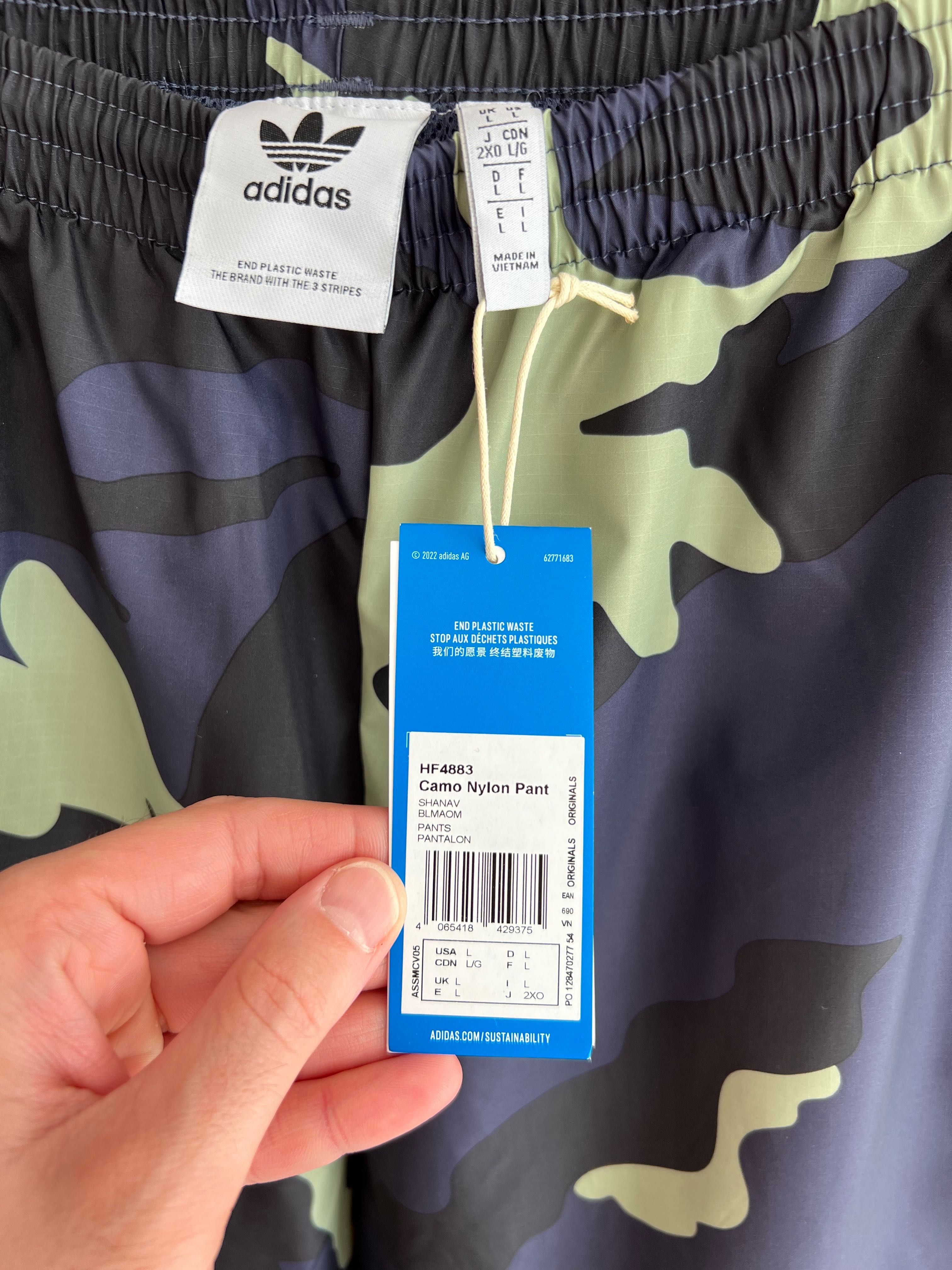 Adidas Camo Nylon Pant мужские спортивные штаны карго размер L NEW