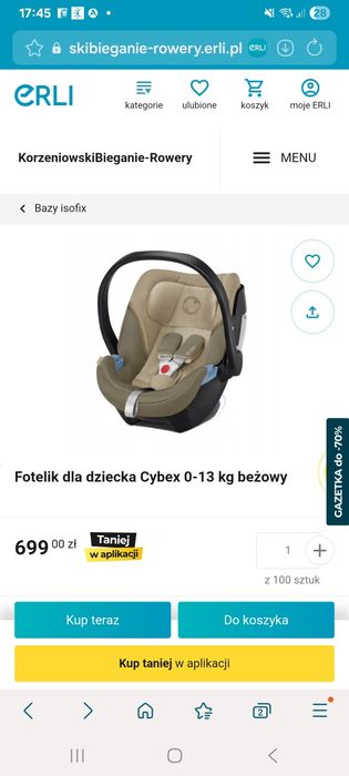 Fotelik cybex, 0-13