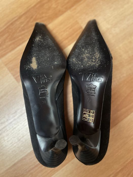 Czarne szpilki VIA VINCI | Skóra naturalna | Rozmiar 38