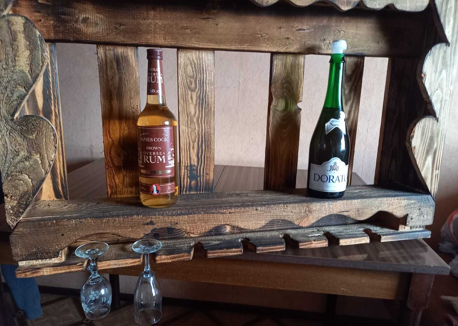 Rustykalny regał na wino i kieliszki. Ostatnie dwa!!!