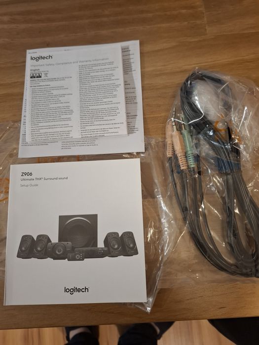 Głośniki Logitech Z906, na gwarancji, z pilotem, system 5.1, 1000W,THX