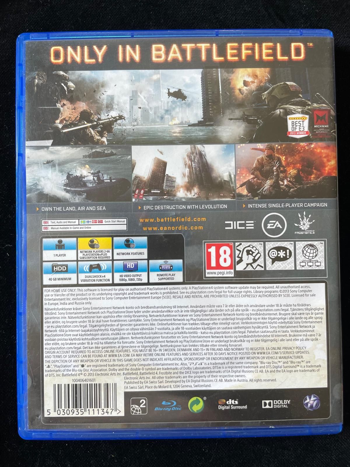 Battlefield 4 PL Dubbing po polsku na PS4 i PS5 Gra w BDB stanie 3xPL