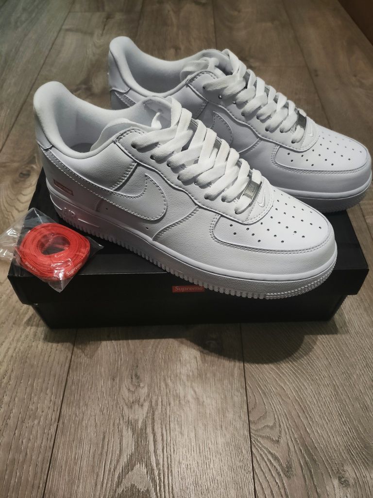 Nowe buty sneakersy Nike air force 1 low Supreme białe 44