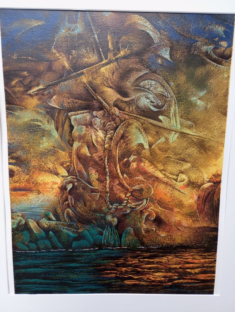 Przepiękne płótno - alegoria morska - 73,5 x 52,5 cm