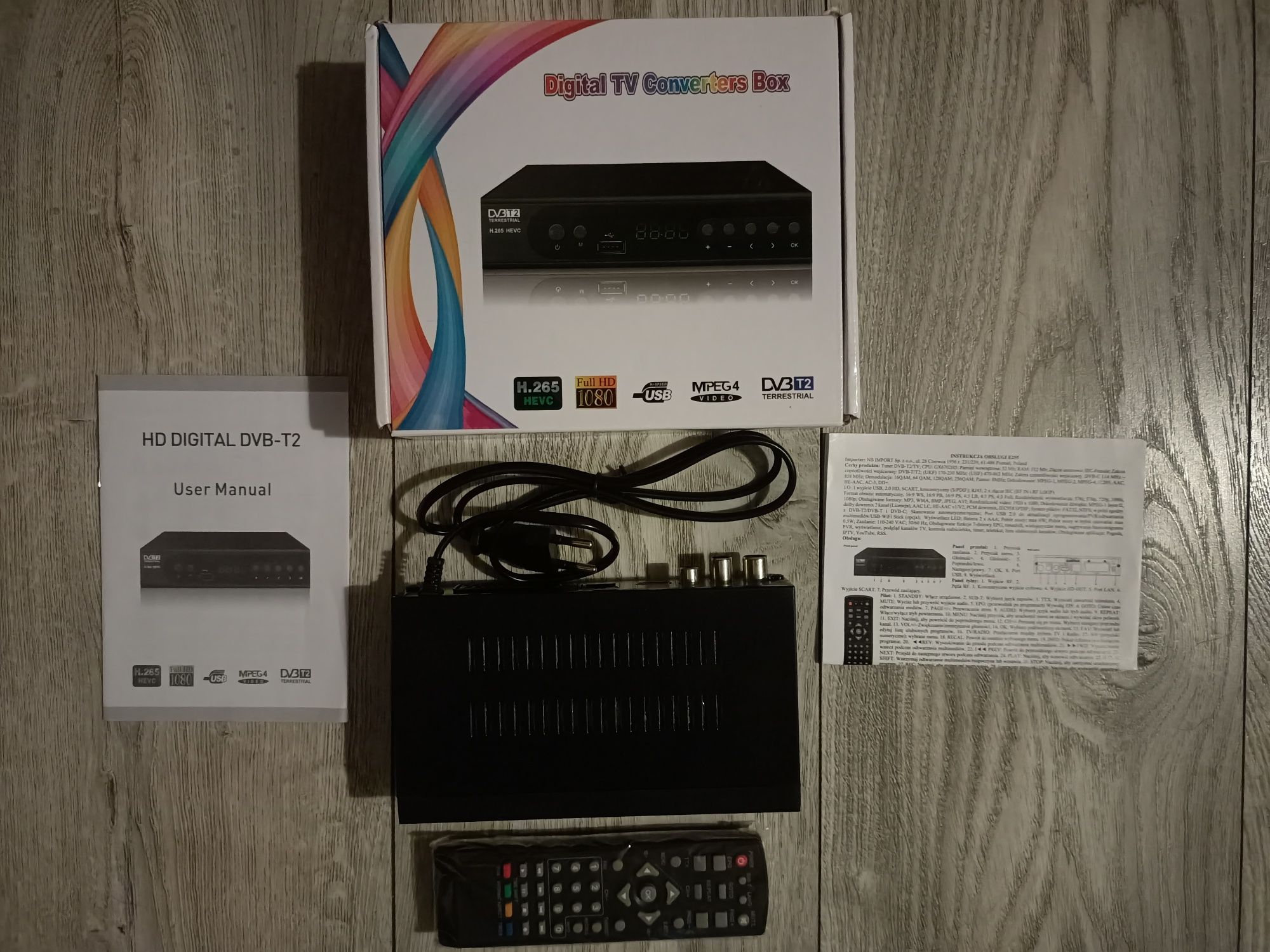 Dekoder Tuner Dvb-T2 Retoo E255 H.265