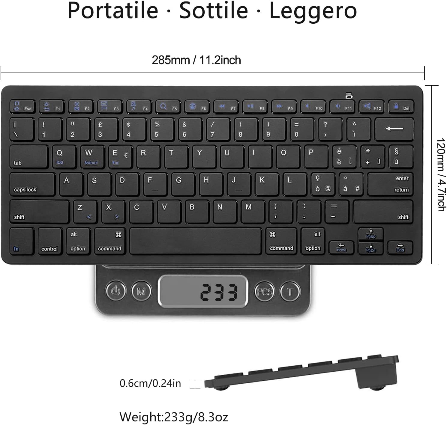 bezprzewodowa klawiatura bluetooth włoski