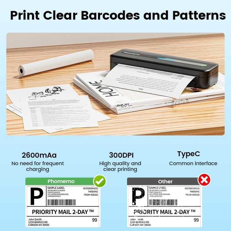Impressora Térmica Phomemo M832 com Papel Térmico