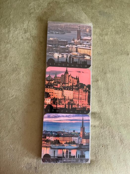 Zestaw podkładek podstawek pod kawę pamiątka Szwecja