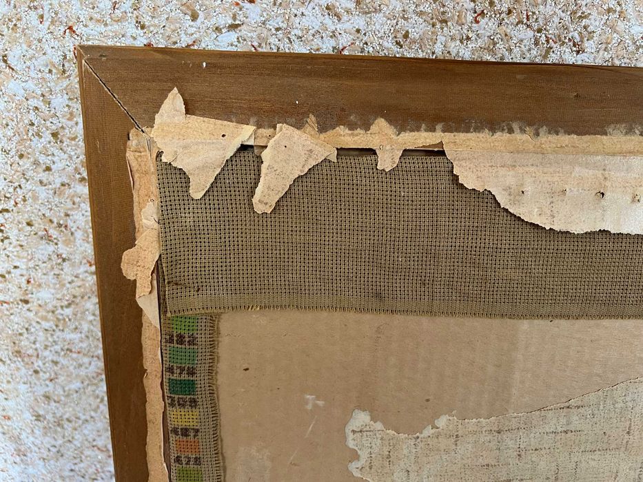 Stylowy Obraz Haftowany Rękodzieło * Vintage * B84