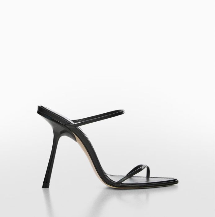 Шкіряні босоніжки мюлі туфлі на каблуку victoria beckham mango