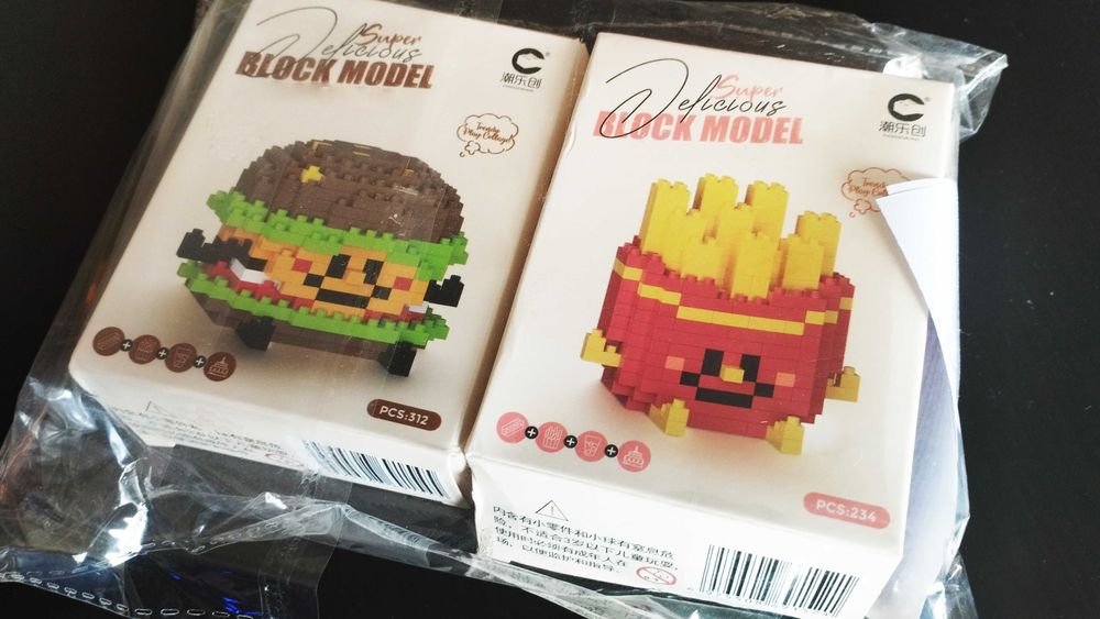 Building Blocks - Hambuger e Batatas Fritas (Tipo Menu McDonalds)