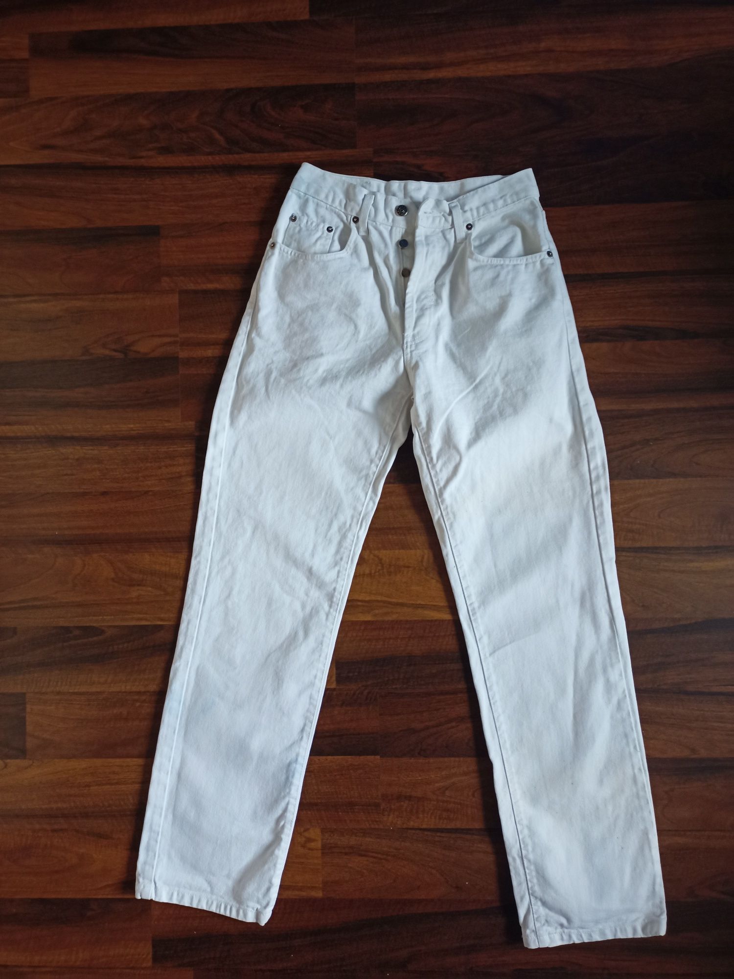 Duncan spodnie W 29 L 34 białe jeansy dżinsy jeans dżins biel lato