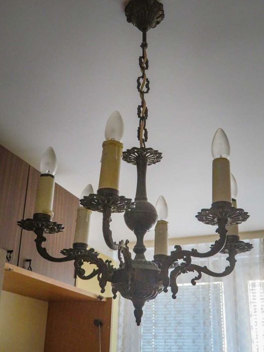 Piękny żyrandol ala  świecznik UNIKAT mosiądz PRL