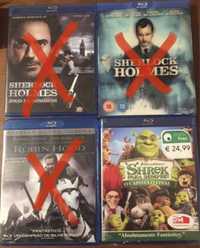 Blueray diversos - Sherlock Holmes - Robin Hood - Shrek