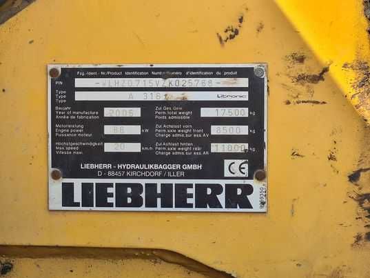Koparka kołowa LIEBHERR typ a316
