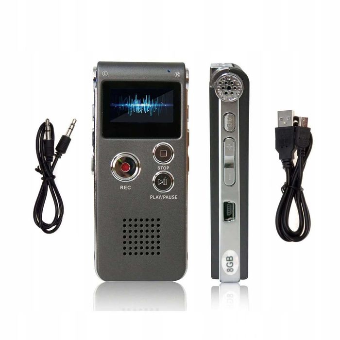 Dyktafon cyfrowy z głośnikiem i funkcją detekcji dźwięku NOWY