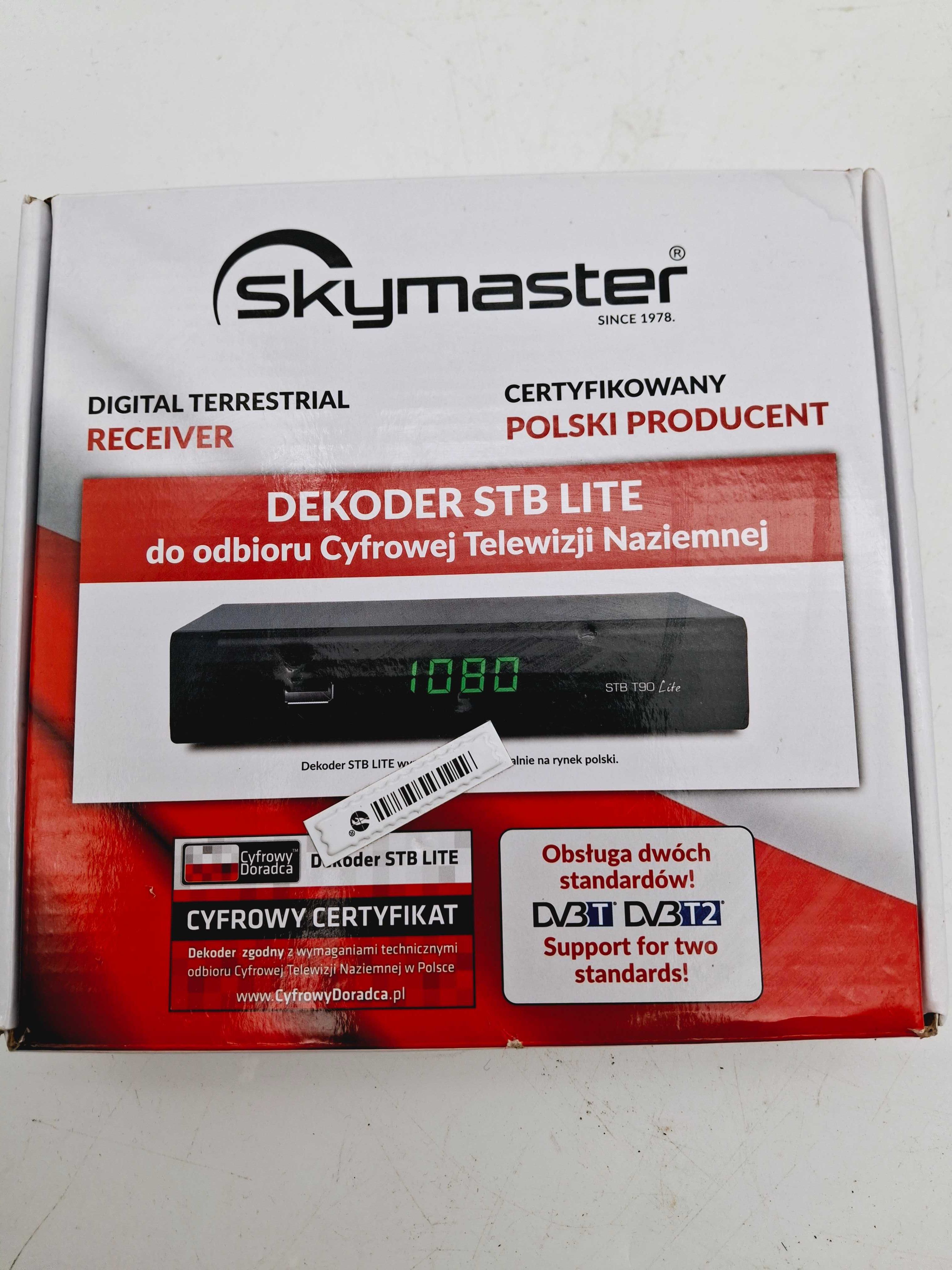 Dekoder tuner DVB-T2 Skymaster STB90 + pilot