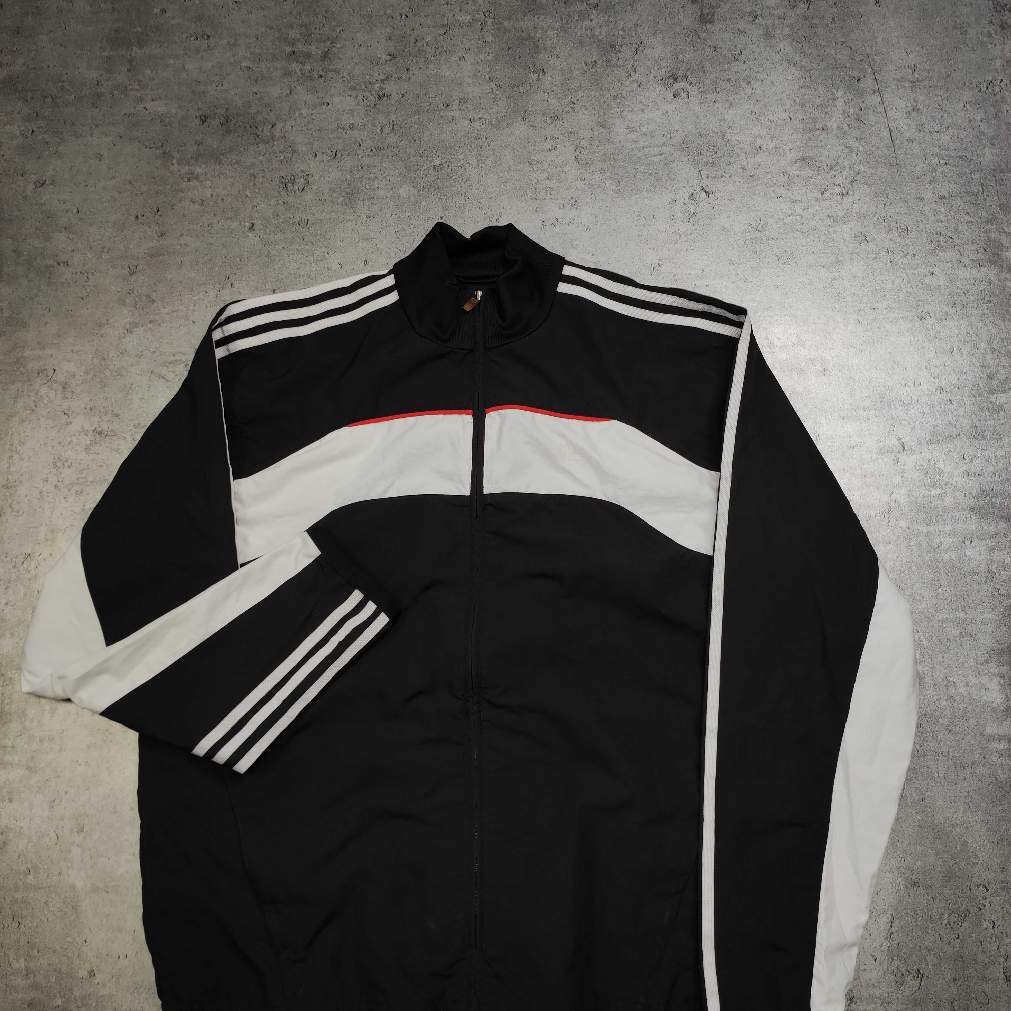 MĘSKA Bluza Kurtka Lekka Wiatrówka Adidas Suwak 3 Paski Stójka Clima
