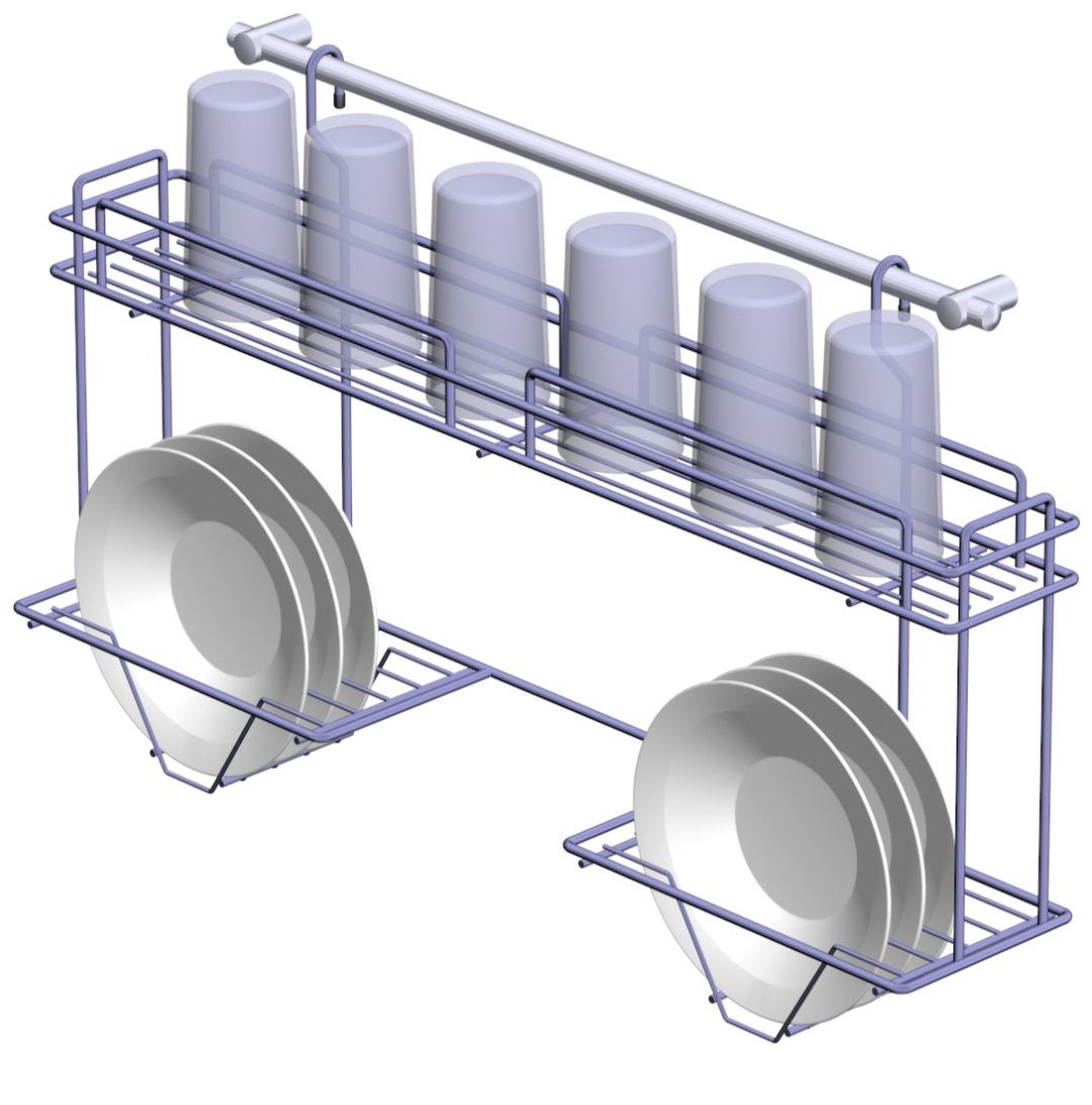 Сушилка для посуды подвесная, нержавейка, двухуровневая.