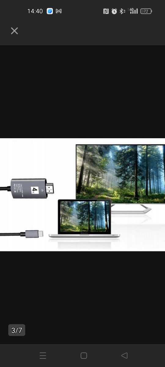 Kabel przewód adapter  przejsciowka USB-C 3.1 TYP C DO HDMI 4K MHL 200