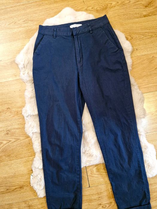 Spodnie chino bawełniane granatowe Reserved 36