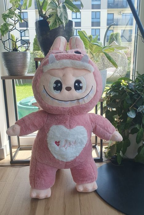 Labubu nowa przytulanka maskotka GIGANT XXXL 110 cm skrzydła ogon