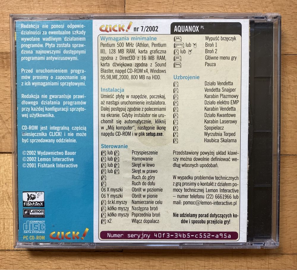 PC CD-Rom  Aquanox
