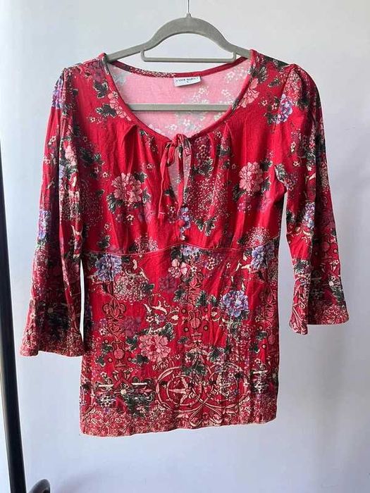 Bluzka Vive Maria top czerwona S kwiaty