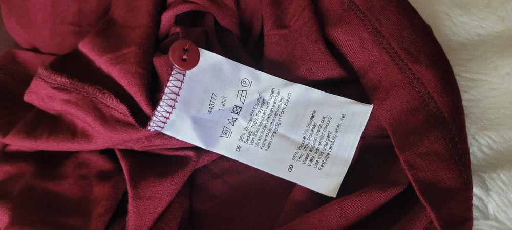 Burgundowa bluzka wiskoza falbanki Himmelblau, roz 44