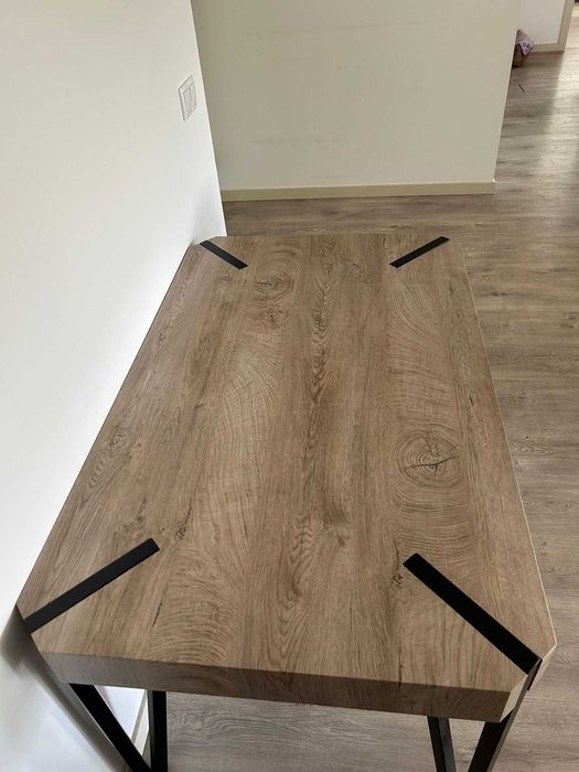 Mesa de jantar, CAMBELL, castanho / preto 130x80 (NOVO)
