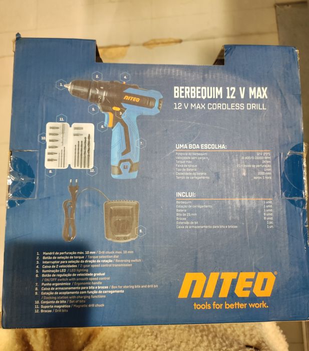 Berbequim 12 v max da Niteo