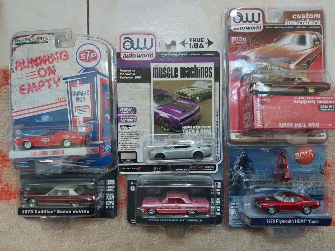 Модели 1:64 hot wheels, greenlight , m2, auto world