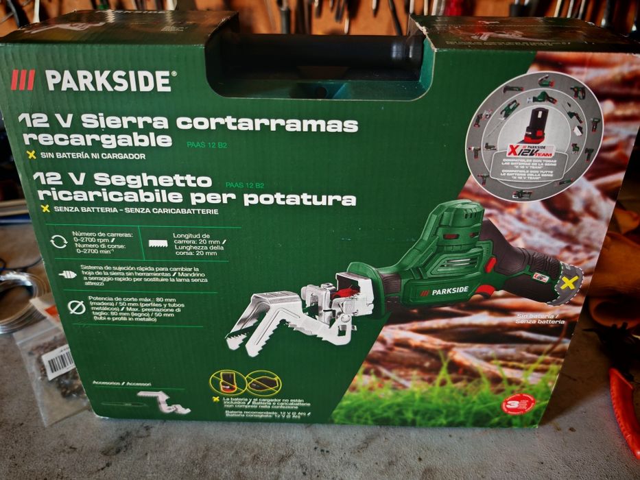 serra corta ramos Parkside 12v novo