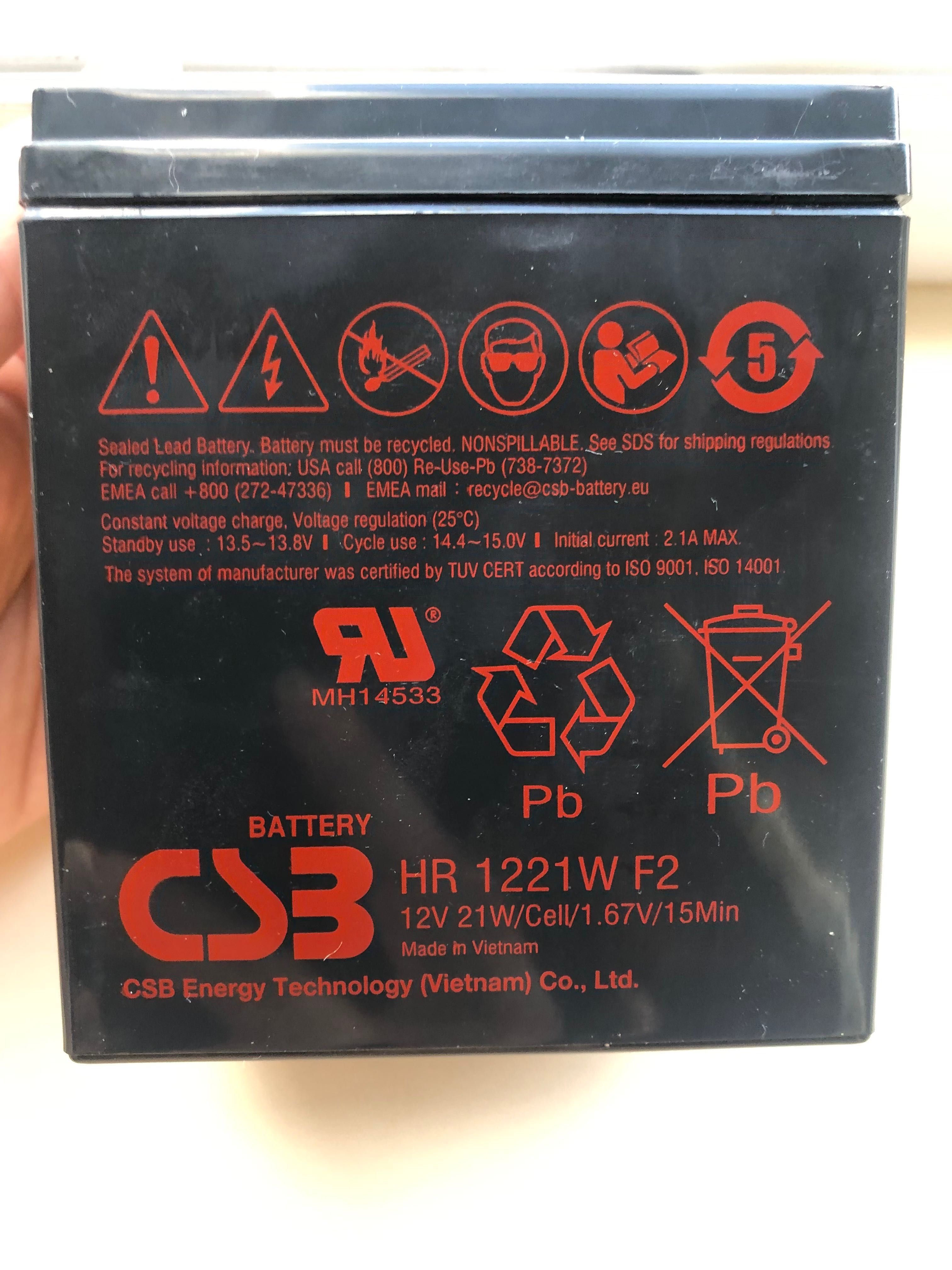 Акумуляторна батарея до ДБЖ CSB 12V 5АH HR1221WF2 Нова