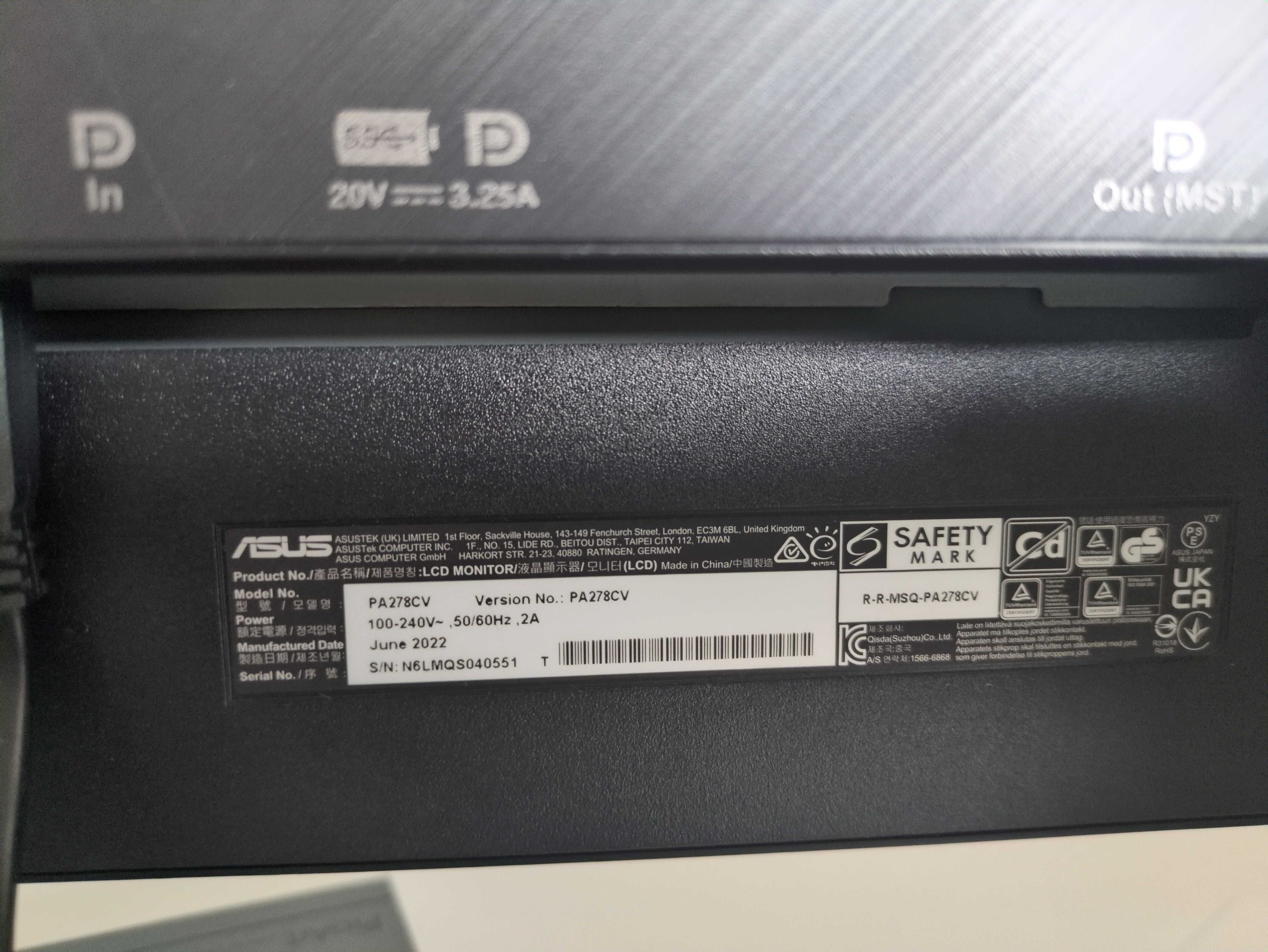 Monitor ASUS ProArt PA278CV 27" 2560x1440px IPS